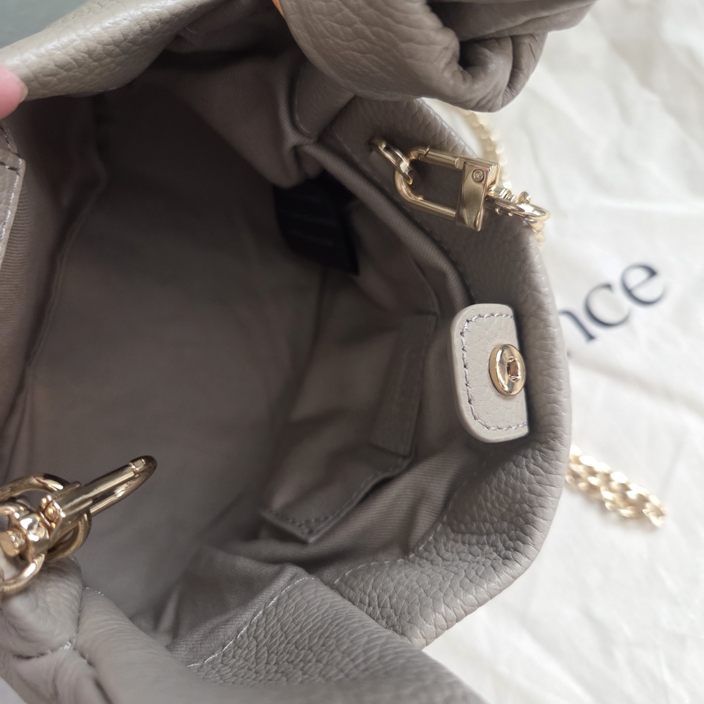 Quince Leather Mini Bow Bag Crossbody In Taupe - Picture 8 of 9